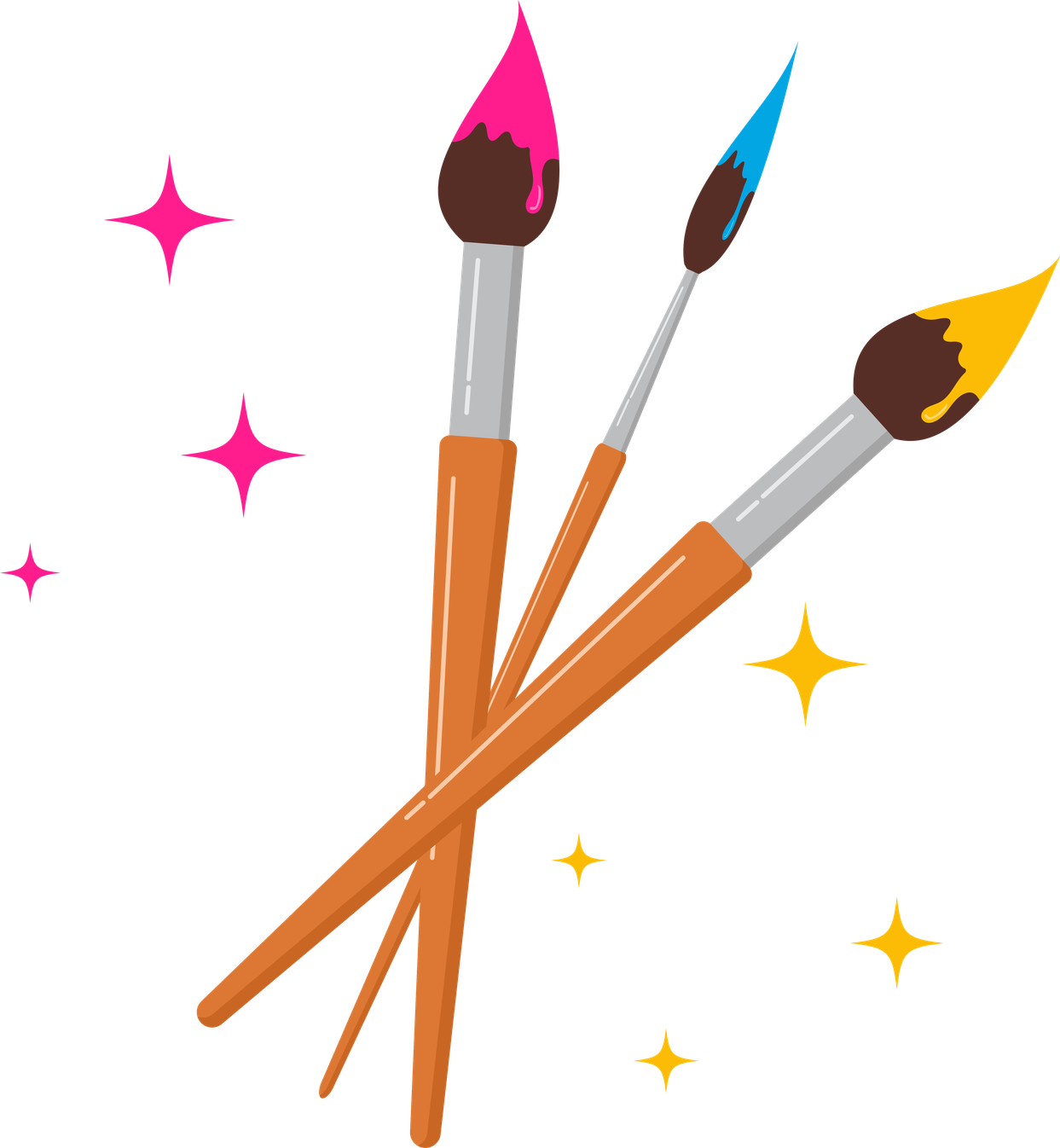 Colourful paintbrush artwork from YICA’s original design